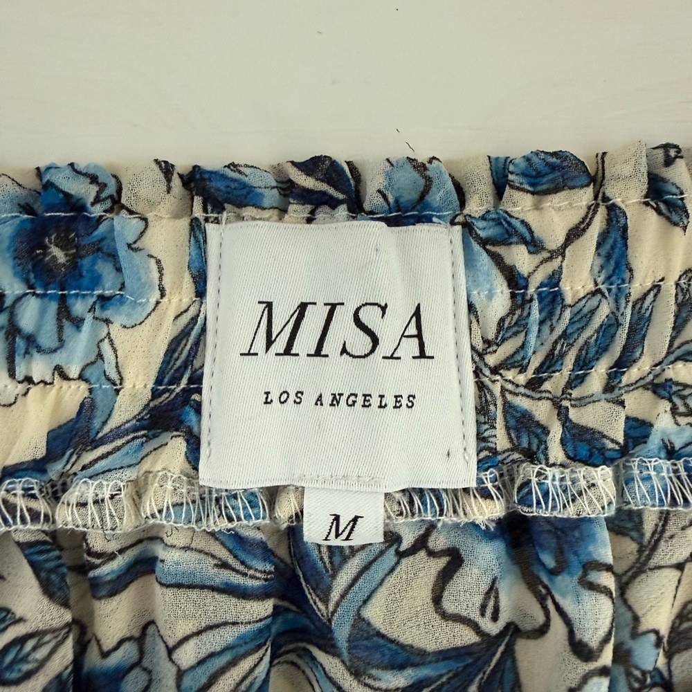 MISA Los Angeles Marion Skirt Indigo Blooms Blue Floral Size M - Picture 4 of 9